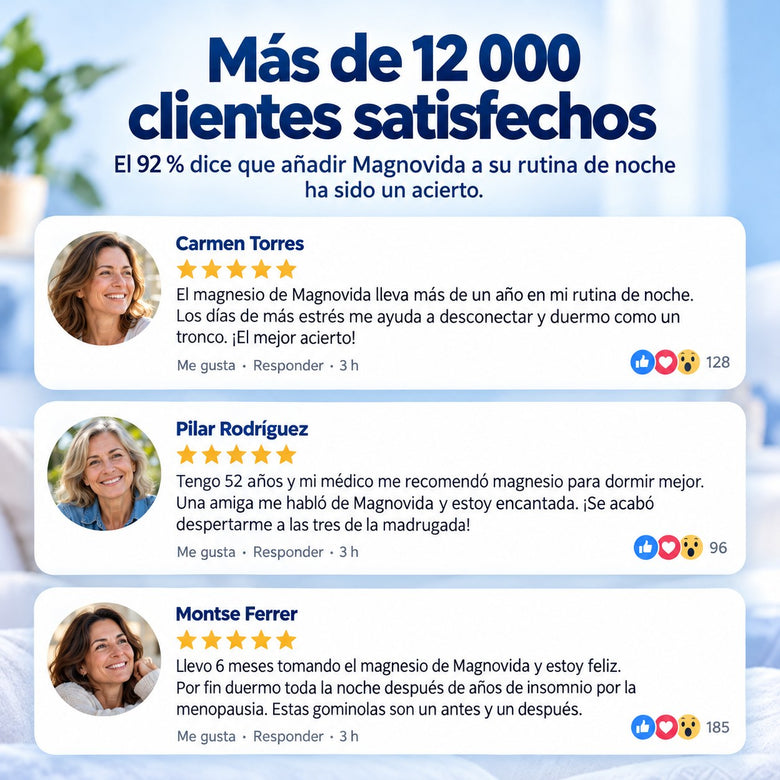 Collage de opiniones de clientes sobre fondo azul claro