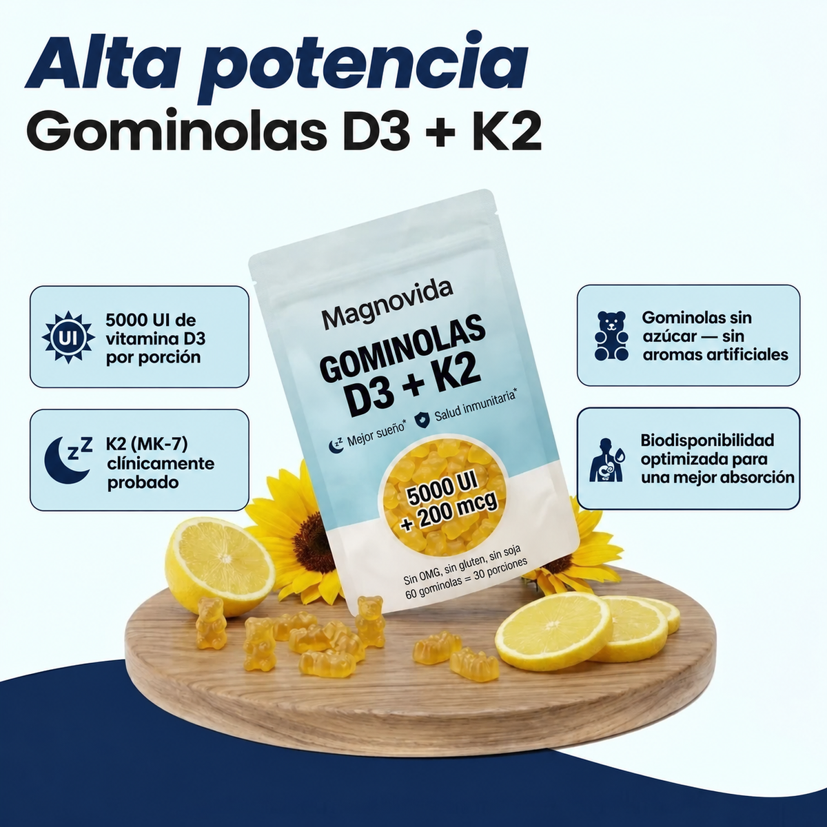 Gominolas D3 + K2 Magnovida: alta potencia